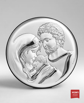 Silber Bild mit Heilige Familie zur Hochzeit mit Gravur inklusive