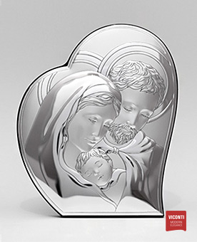 Heilige Familie - Silber Bild mit Gravur für Hochzeit